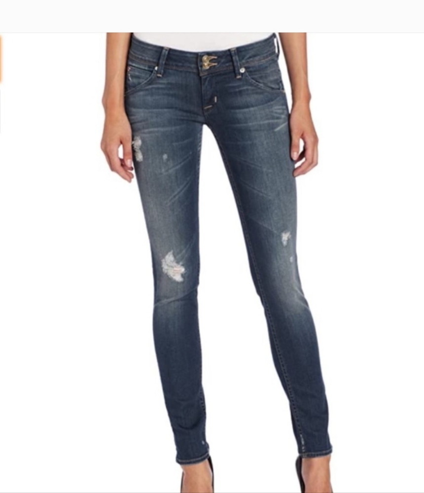 Hudson Collin Distressed Skinny Jeans - Picture 1 of 11